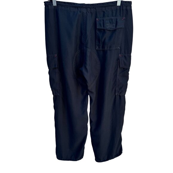 Gap Vintage Mens Black Cargo Baggy Paratrooper Drawstring Waist Parachute Pants - Picture 4 of 9